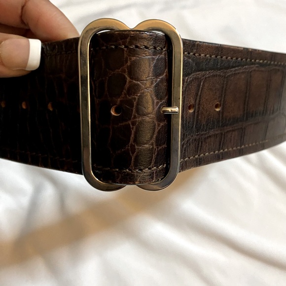 Gianfranco Ferre Croc Leather Belt made in Italy - Picture 5 of 8
